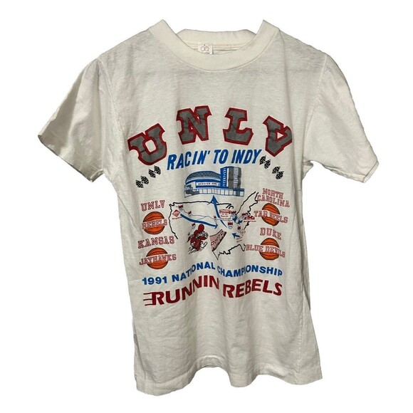 Vintage UNLV Men's Small Runnin Rebels "Racin to Indy" Final Four T-Shirt - Picture 1 of 6